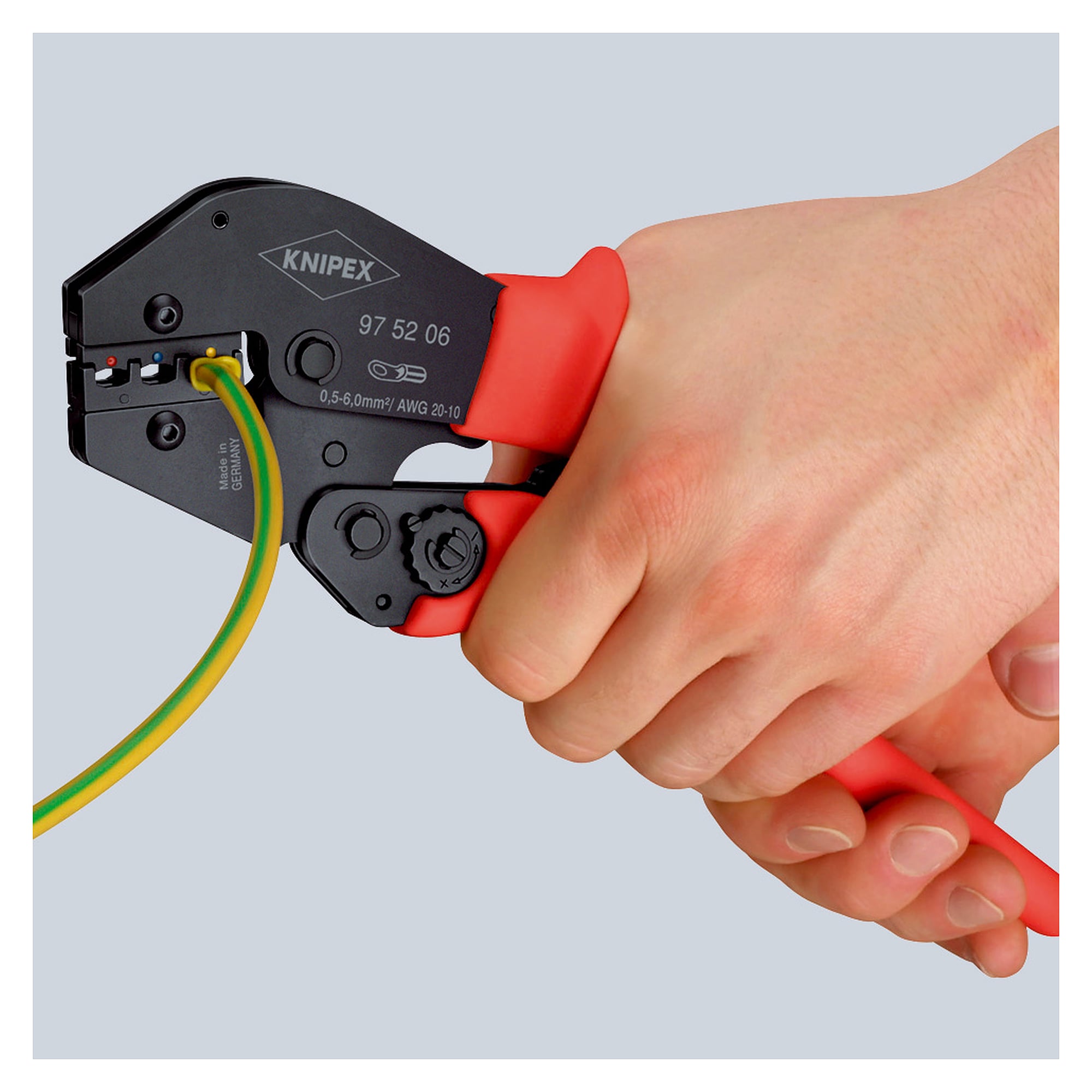 Pince à sertir pour connecteurs non isolés à fût ouvert 2,8 et 4,8 mm, 0,1 à 2,5 mm², 250 mm