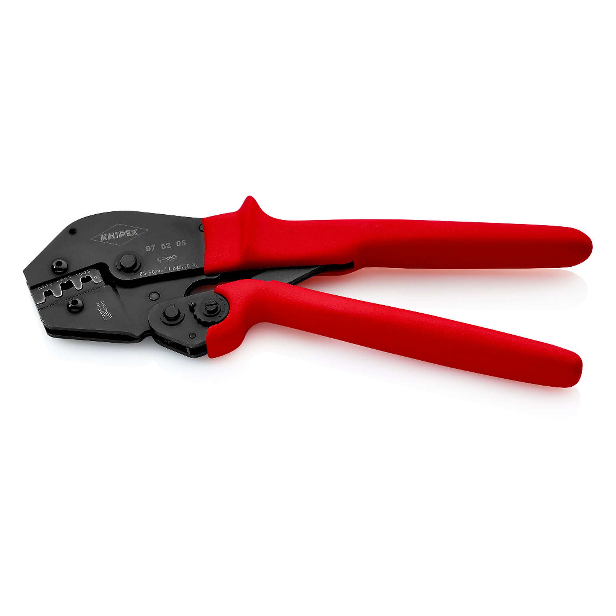 Crimpzange für unisolierte offene Steckverbinder 4,8 und 6,3 mm, 0,5 bis 6 mm², 250 mm
