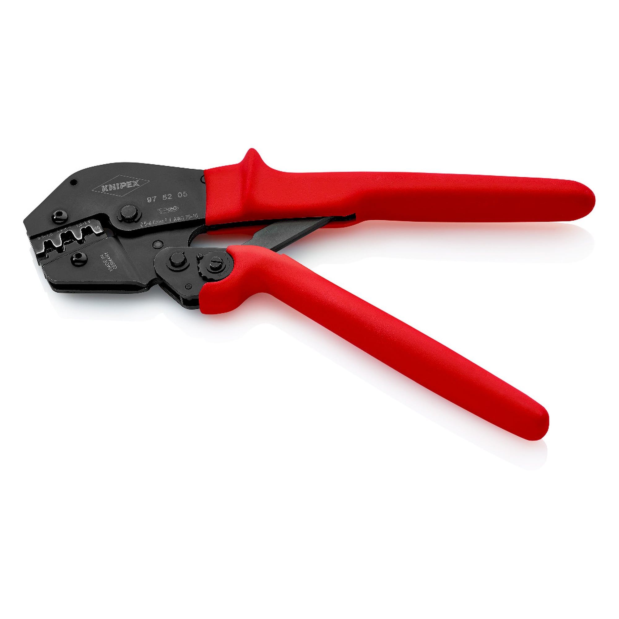 Crimpzange für unisolierte offene Steckverbinder 4,8 und 6,3 mm, 0,5 bis 6 mm², 250 mm