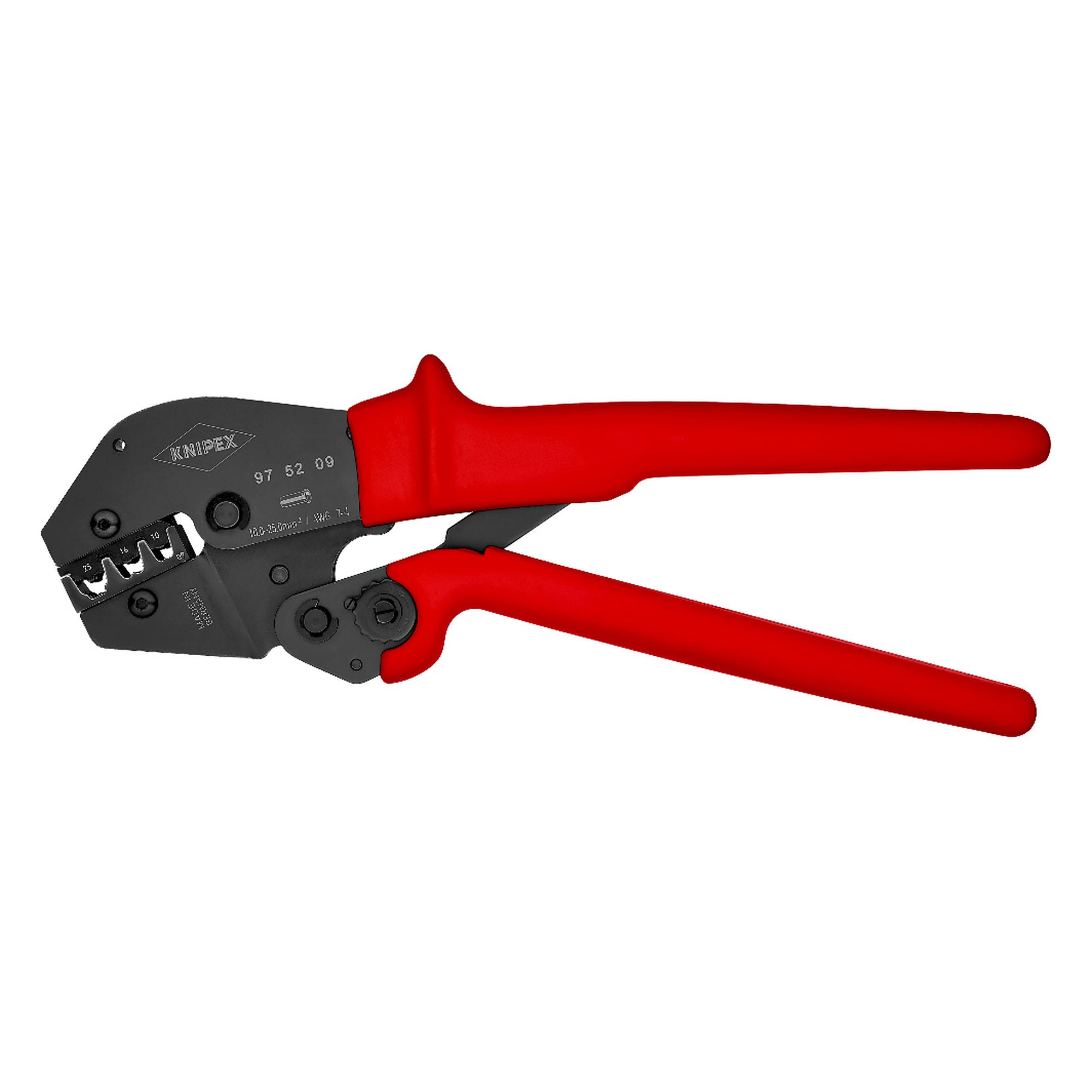 Crimpzange für isolierte und unisolierte Aderendhülsen 10, 16 und 25 mm², 250 mm