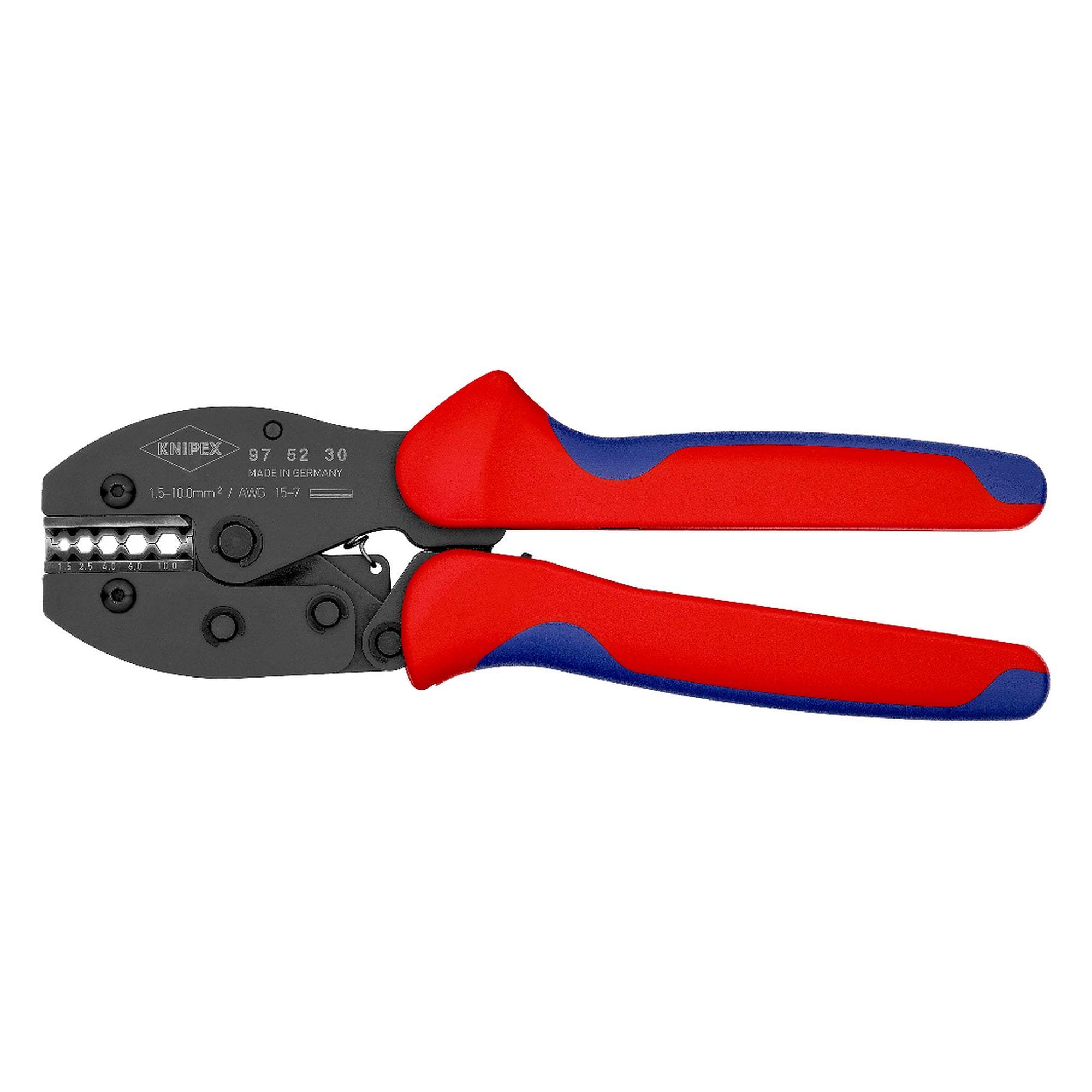 PreciForce Crimpzange für unisolierte Kabelschuhe und Pressverbinder 1,5 bis 10 mm², 220 mm