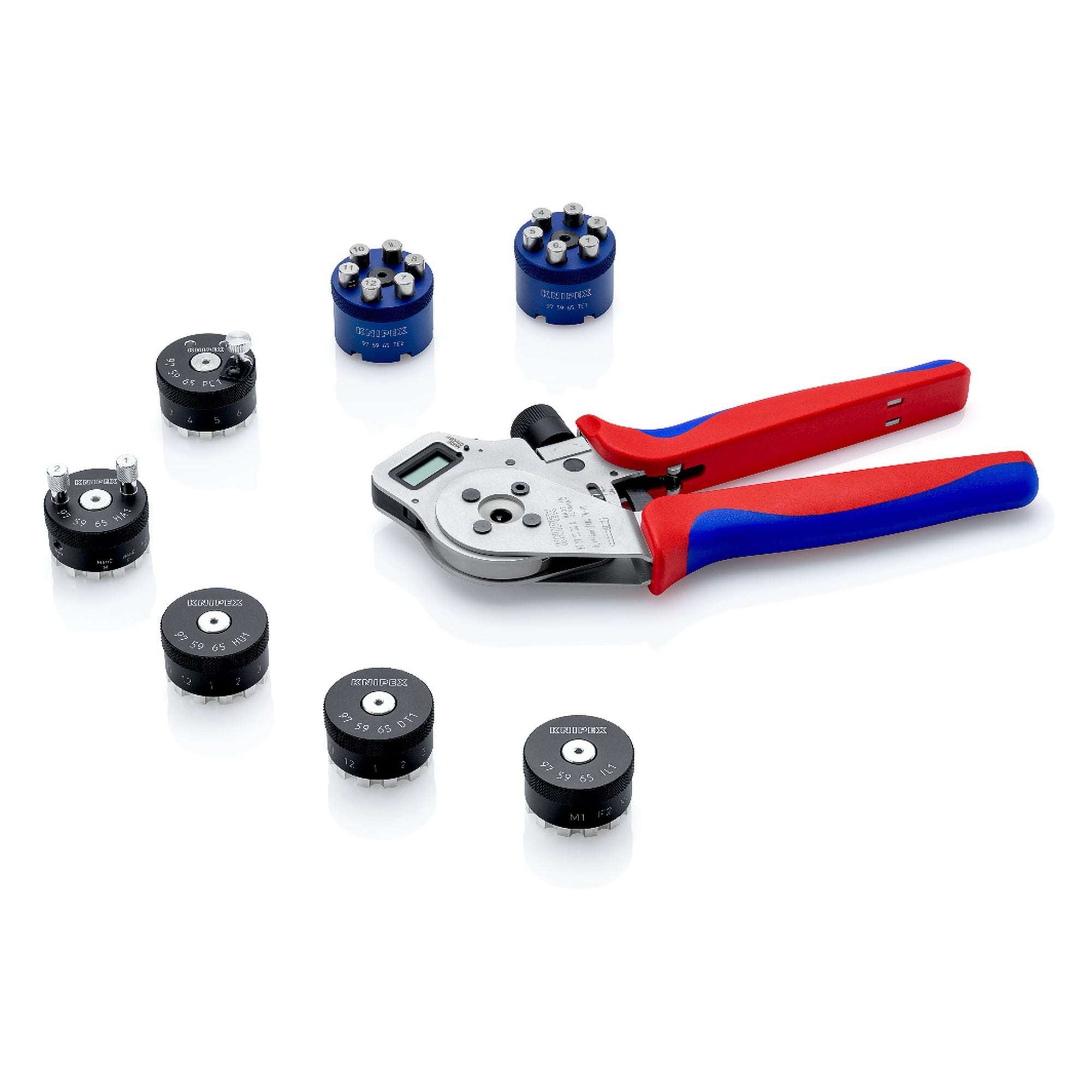 Pince à sertir à quatre points numérique pour contacts tournés 0,14 - 6 mm², sans positionneur, 240 mm