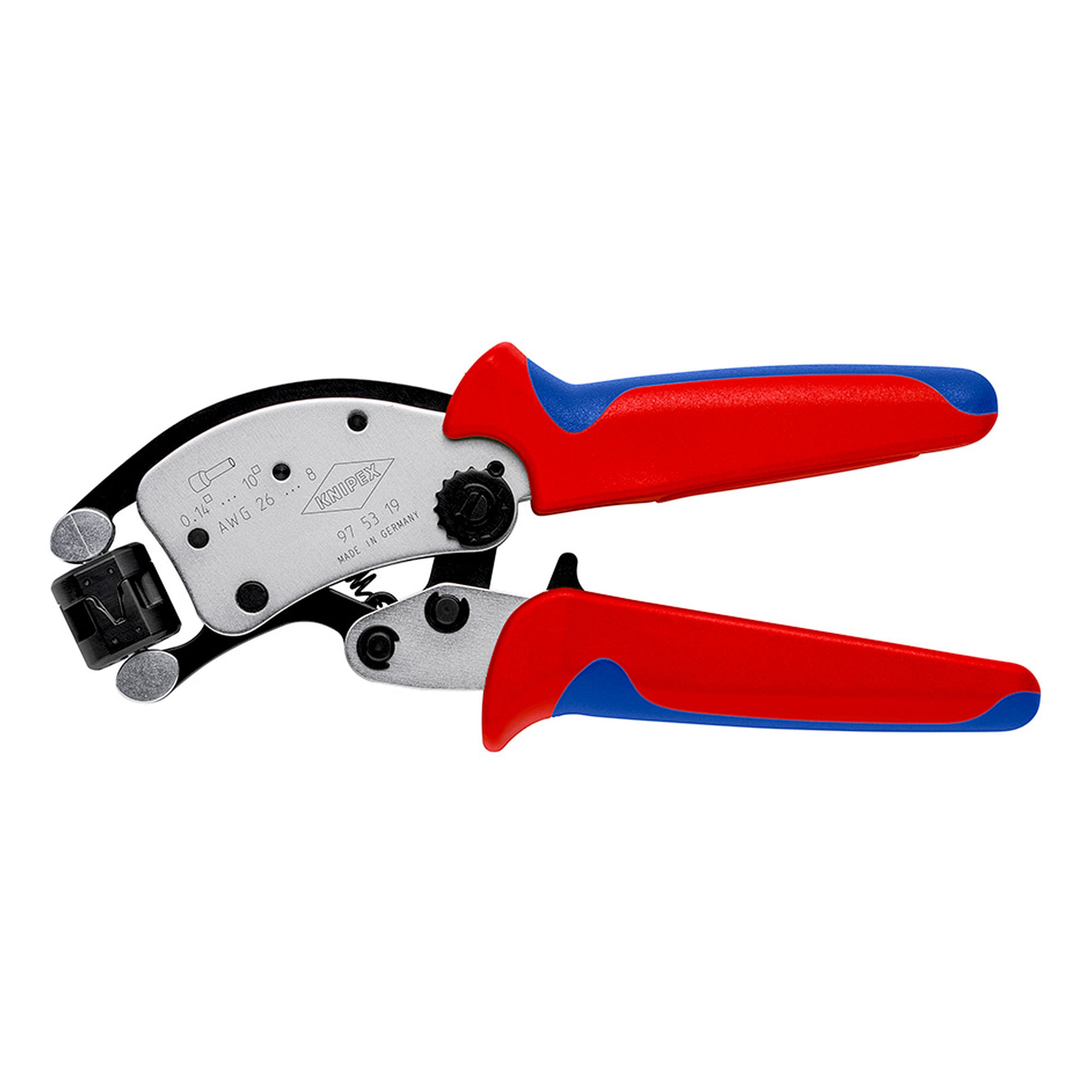 Twistor T self-adjusting crimping pliers for wire end ferrules 0.14 to 10 mm², rotatable crimping head, 200 mm