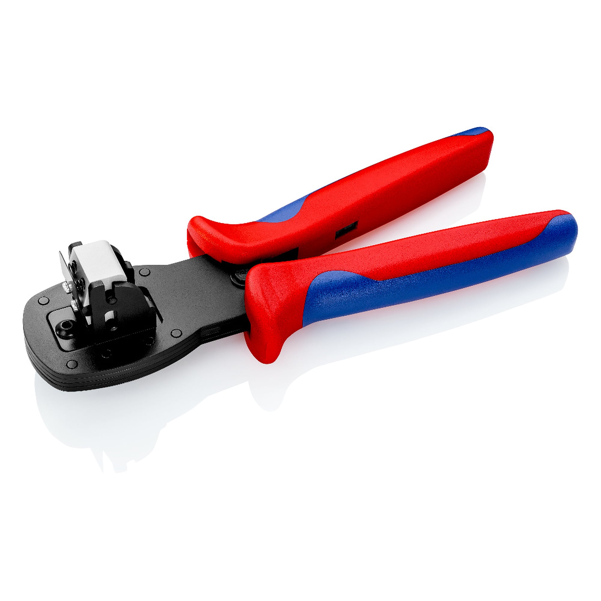 Crimping pliers for micro plugs with parallel crimping for Molex Micro-Fit 3.0, 3 dies, 190 mm