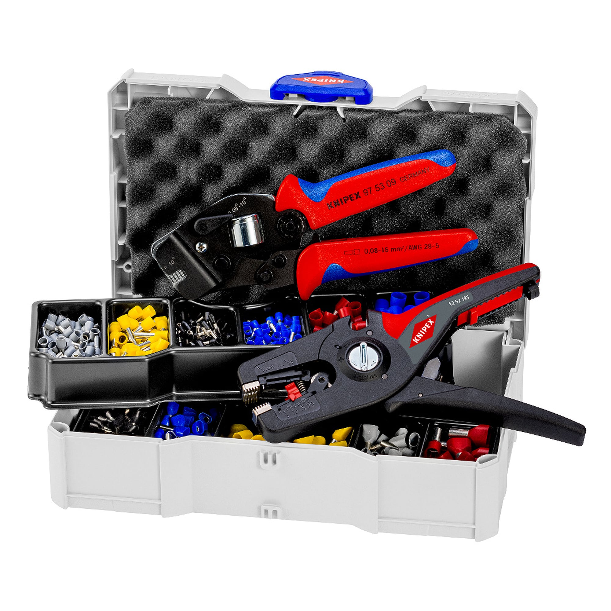 Crimp-Sortiment 13-teilig mit Crimpzange 97 53 09 und Abisolierzange PreciStrip16 12 52 195