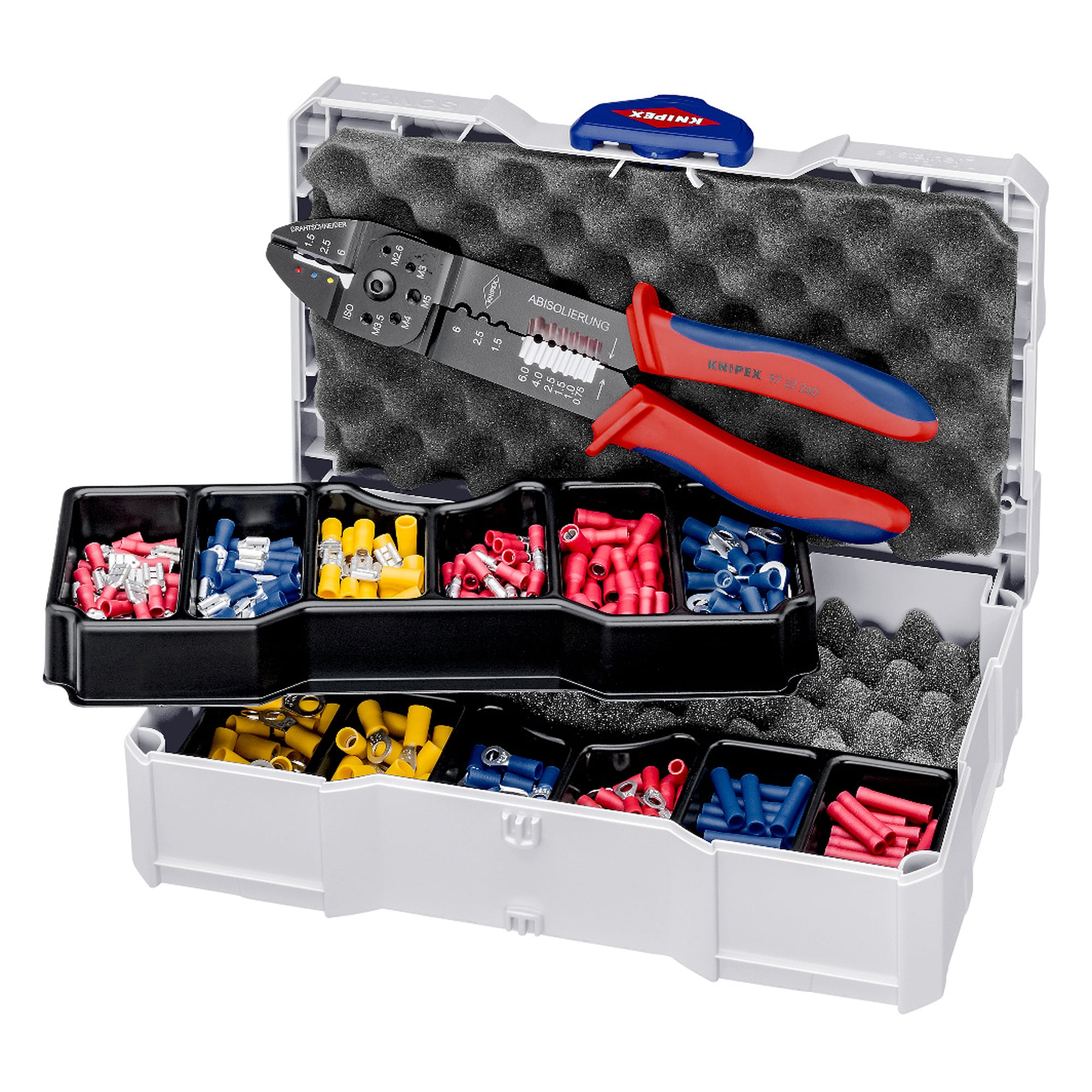 Assortiment de sertissages pour raccords de câble, 13 pièces, avec pince à sertir 97 32 240 en systainer