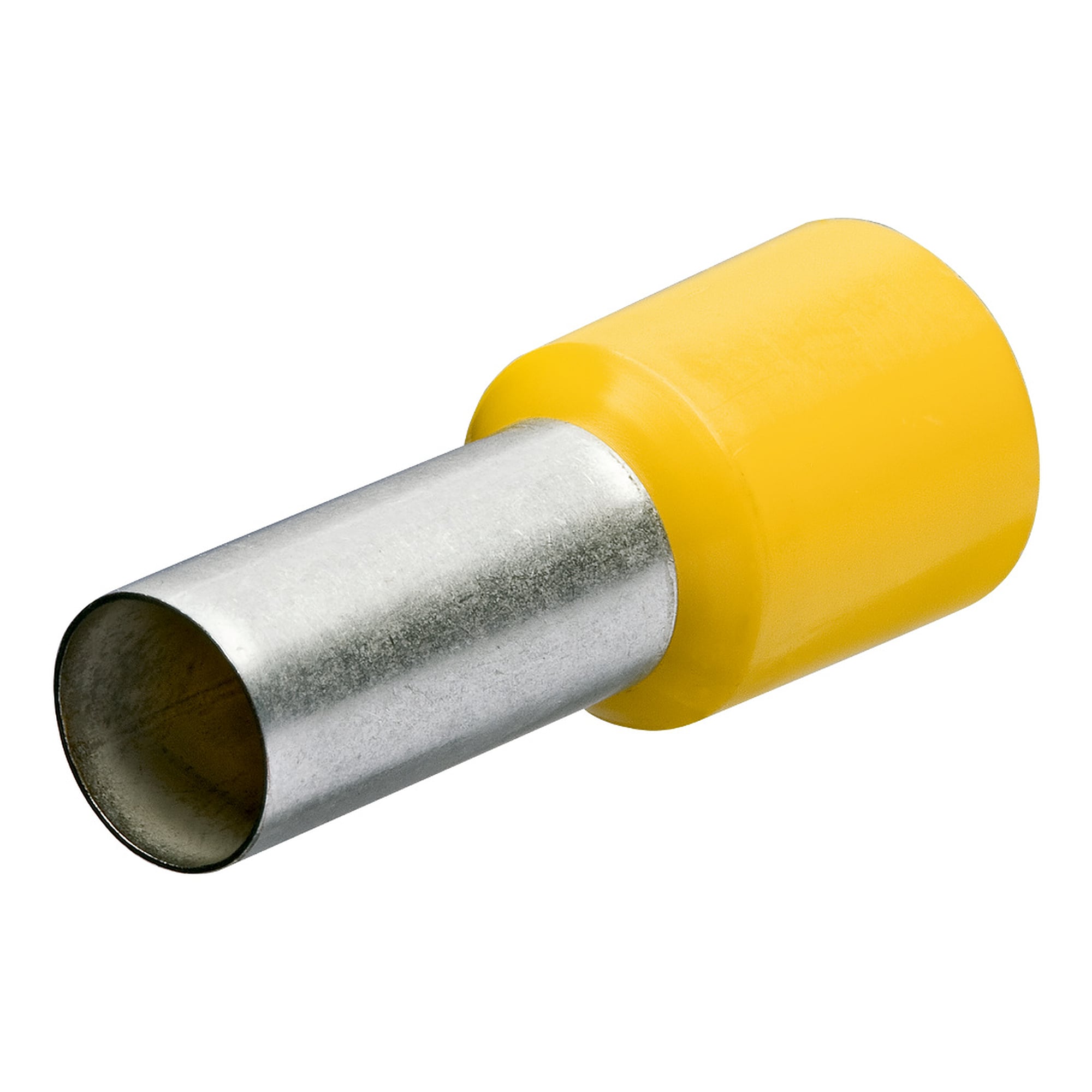 Wire ferrules with plastic collar 6 mm², yellow, 12 mm crimp length, 100 pieces