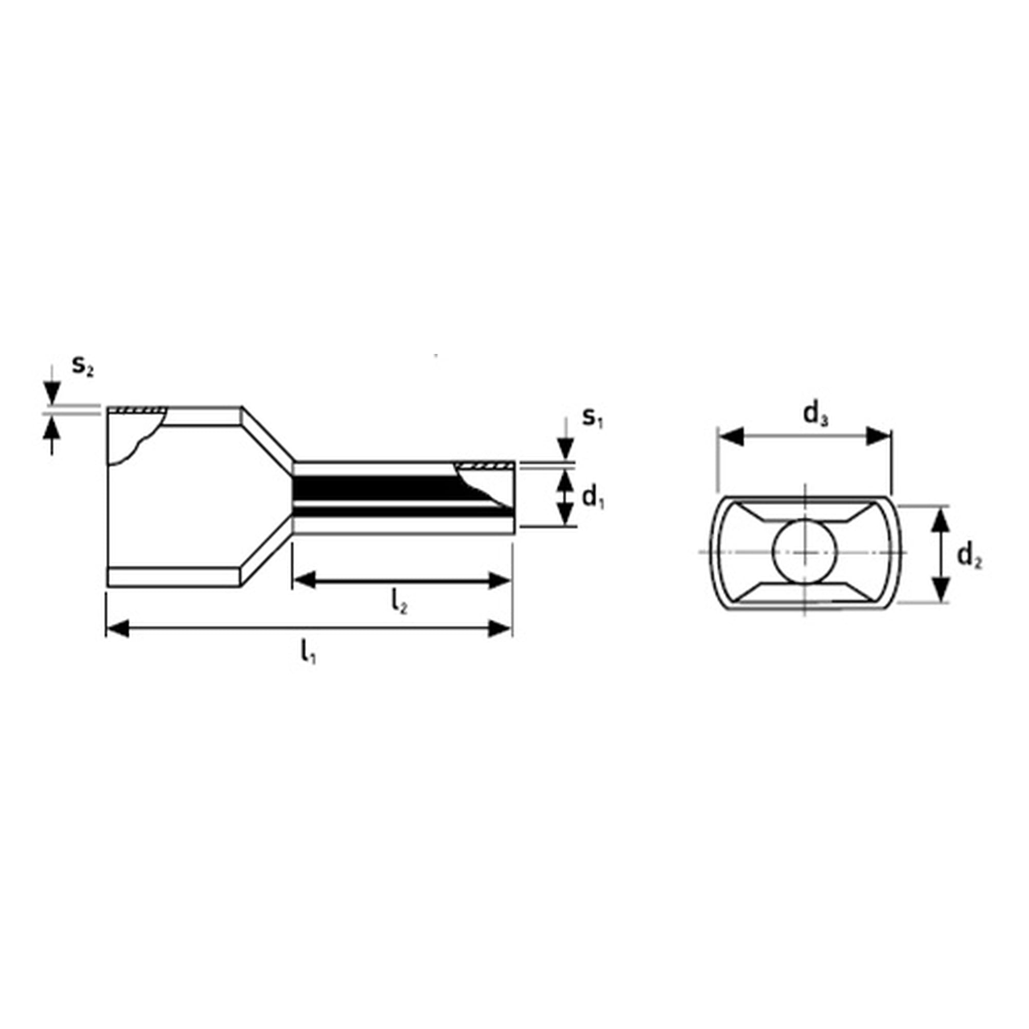 Twin wire ferrules with plastic collar 2 x 0.75 mm² grey, 200 pieces