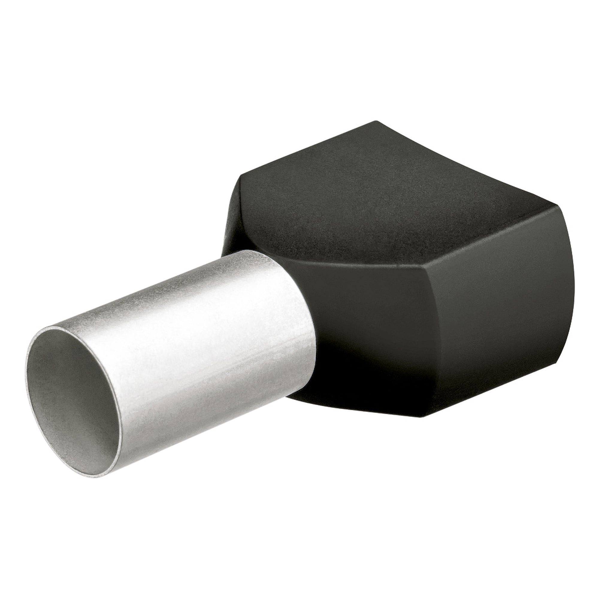 Twin-Aderendhülsen mit Kunststoffkragen 2 x 1,5 mm² schwarz, 200 Stück