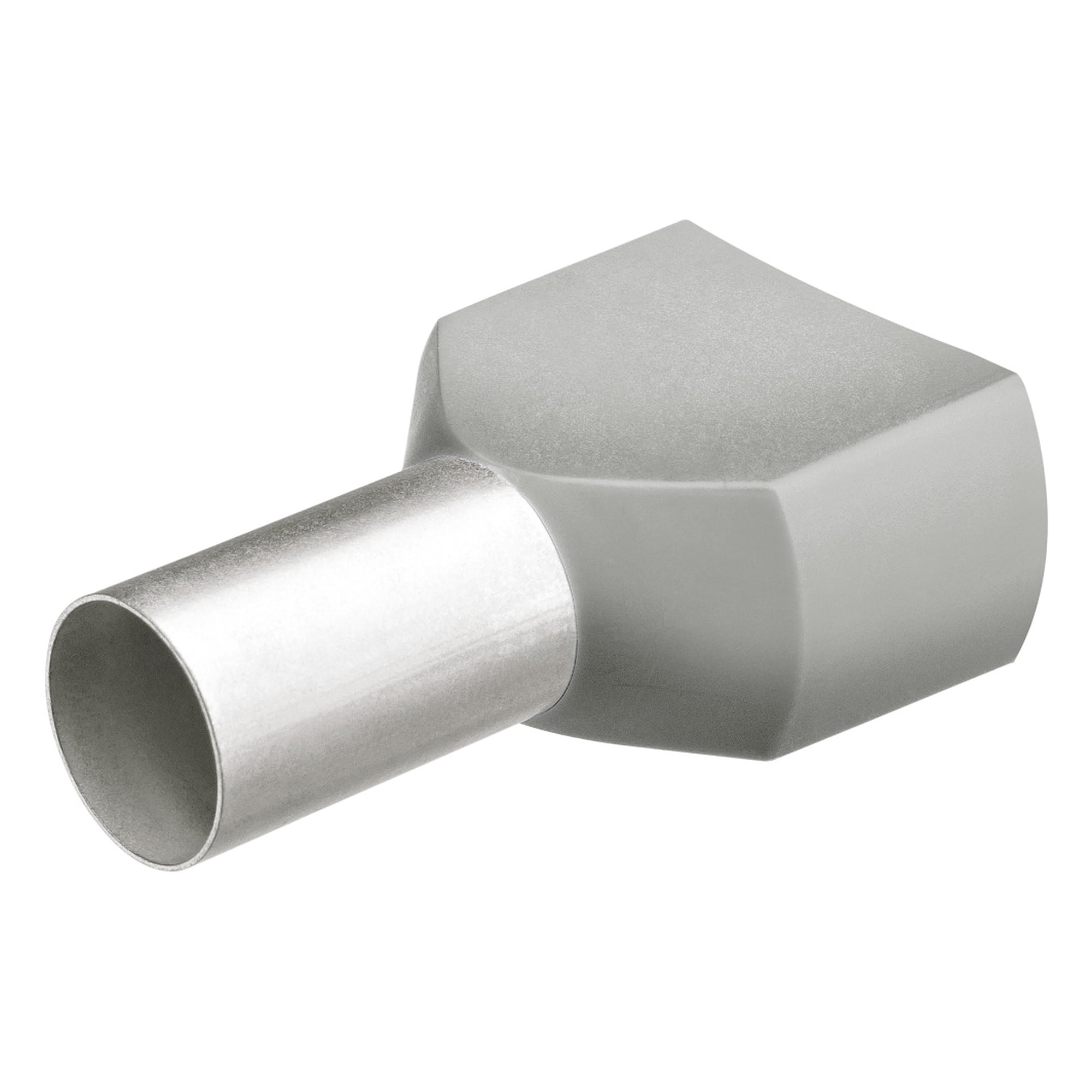 Twin-Aderendhülsen mit Kunststoffkragen 2 x 4 mm² grau, 100 Stück