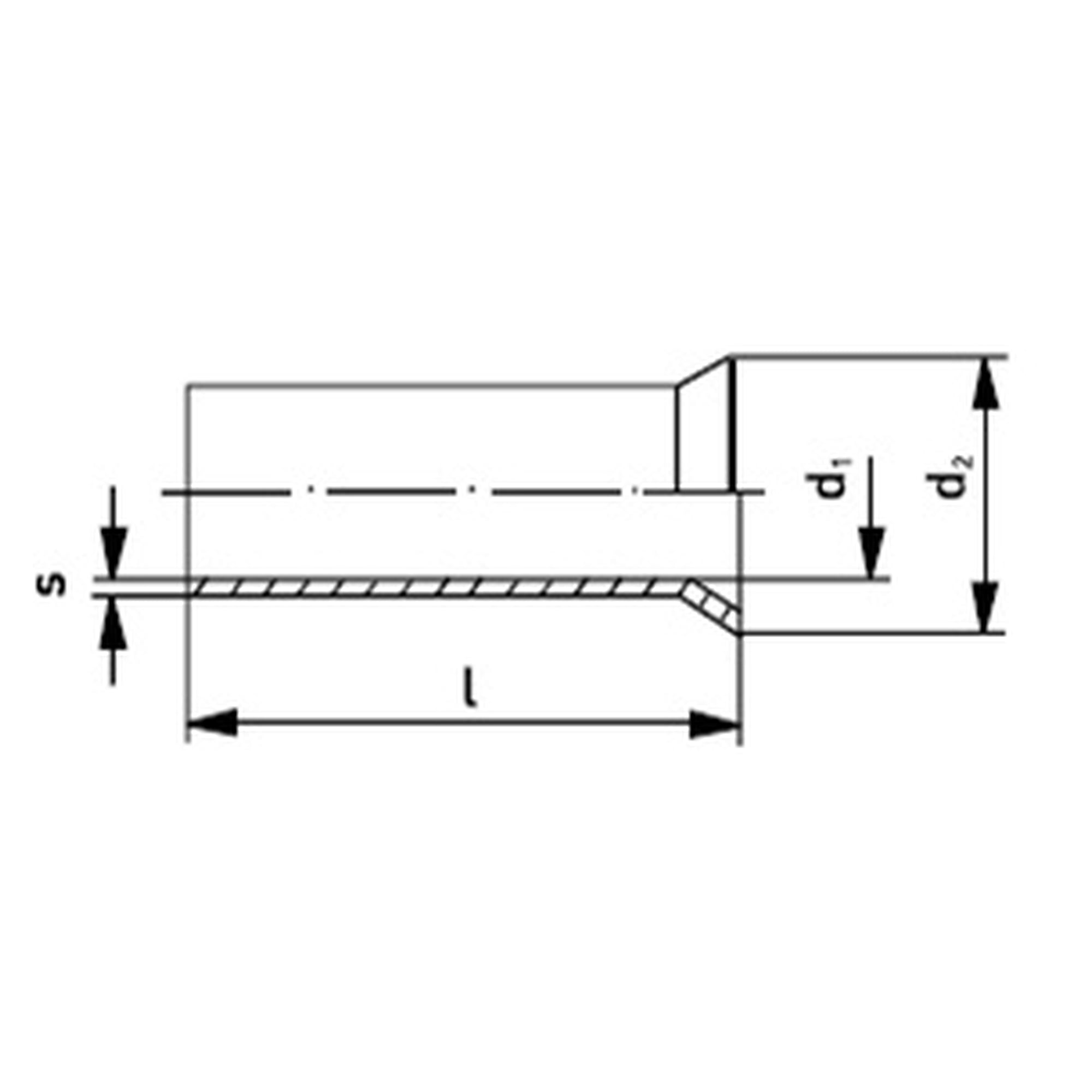 Embouts de câble non isolés 2,5 mm², étamés par électrolyse selon DIN 46228, 200 pièces