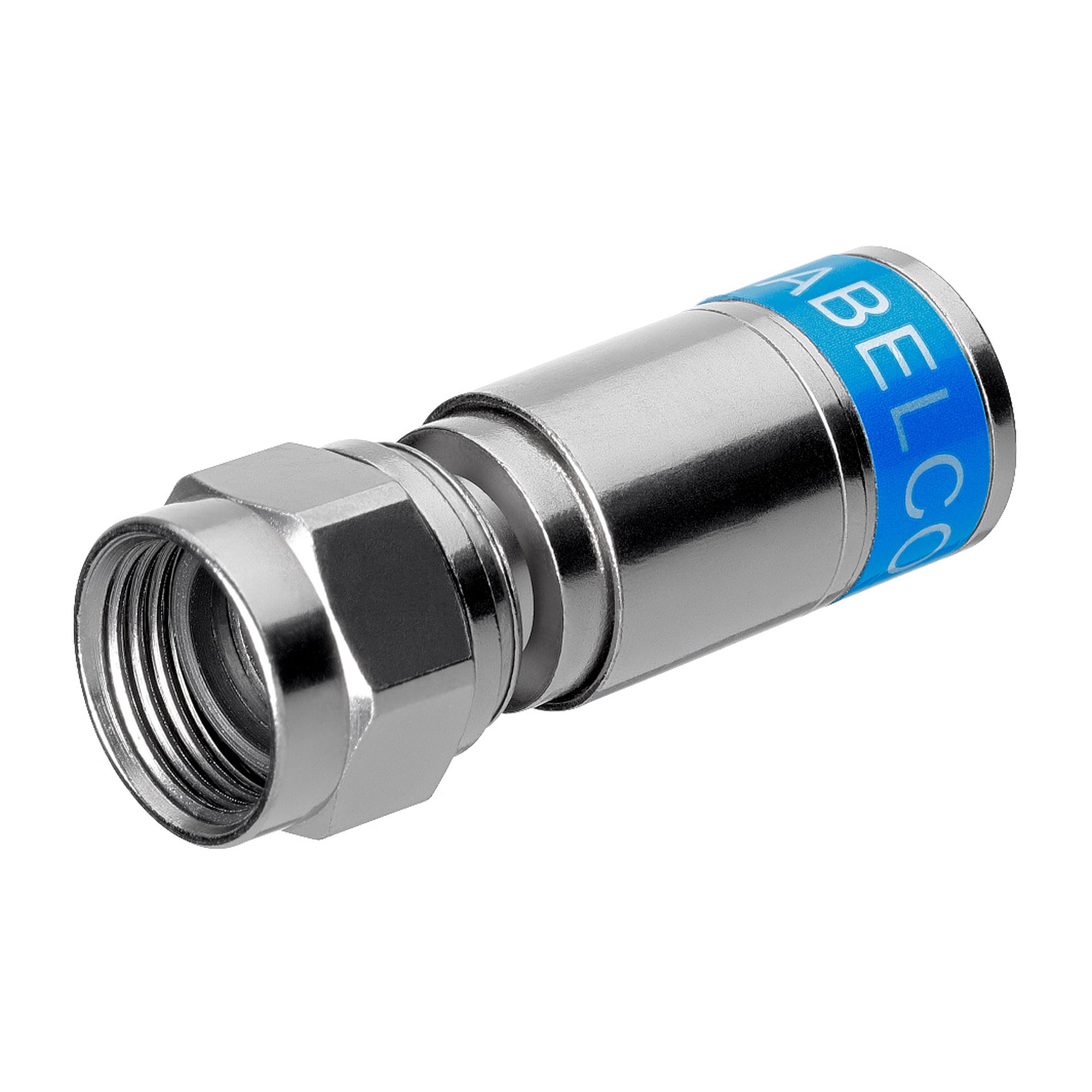 F compression connector for coax cable Ø 7 mm with dielectric from 4.7 mm, waterproof, 10 pieces