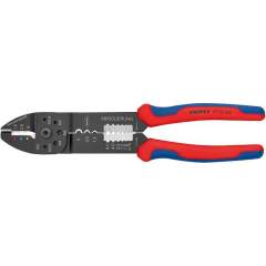 Knipex 97 32 240. Crimping pliers, painted black, with multi-component sleeves, 240 mm