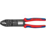 Knipex 97 32 240 SB. Crimping pliers, painted black, with multi-component cases, 240 mm, sales packaging