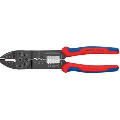 Knipex 97 32 240 SB. Crimping pliers, painted black, with multi-component cases, 240 mm, sales packaging