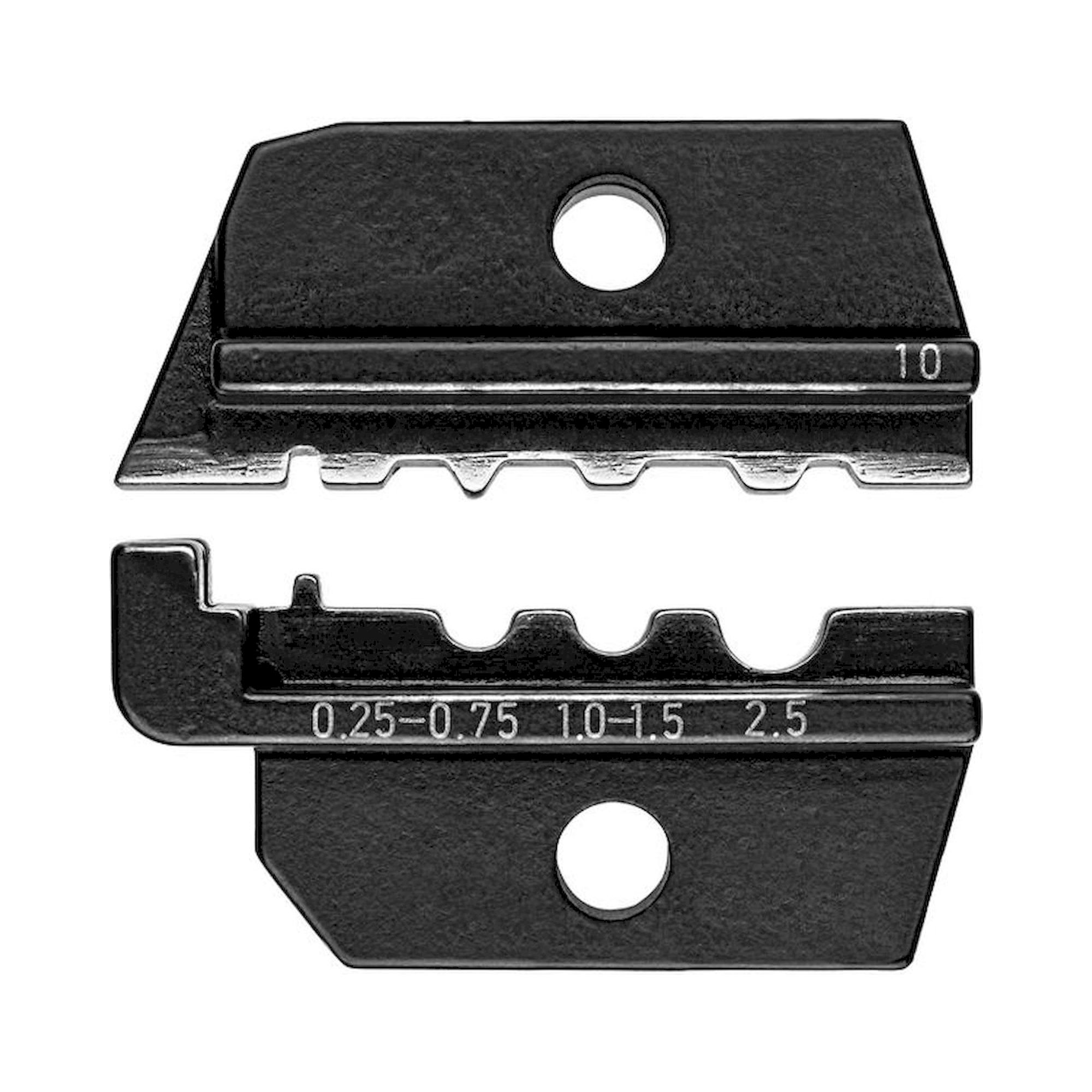Knipex 97 49 10. Crimp insert for uninsulated tube and crimp cable lugs according to DIN 46237 as well as uninsulated butt and crimp connectors according to DIN 46341