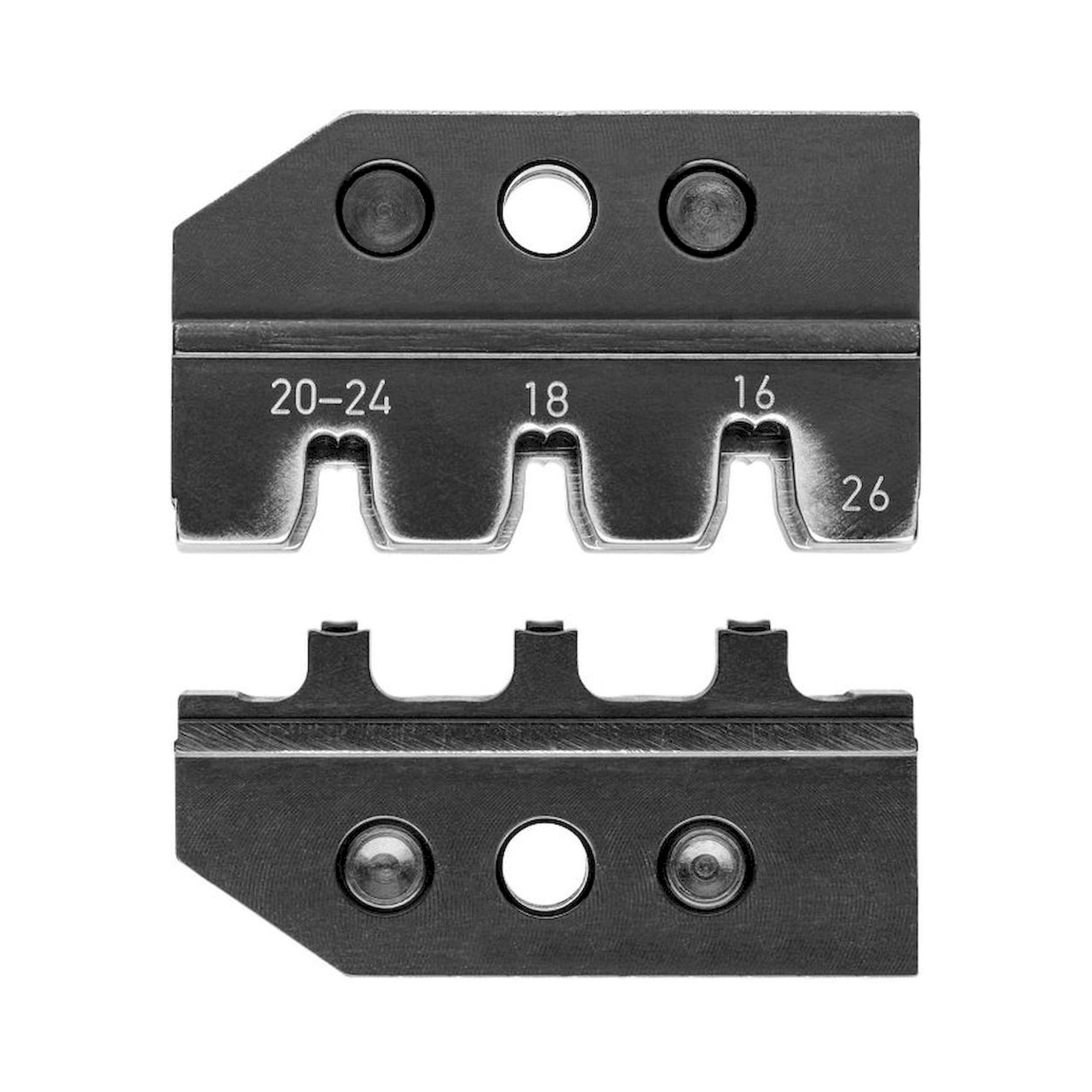 Knipex 97 49 26. Crimp insert for connectors of the Micro-Fit series from Molex LLC.
