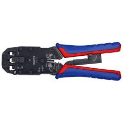 KNIPEX 97 51 12. Crimping pliers for Western plug, black oxide finish, RJ 10 (4-pin) 7.65 mm RJ 11/12 (6-pin) 9.65 mm RJ 45 (8-pin) 11.68 mm, 200 mm