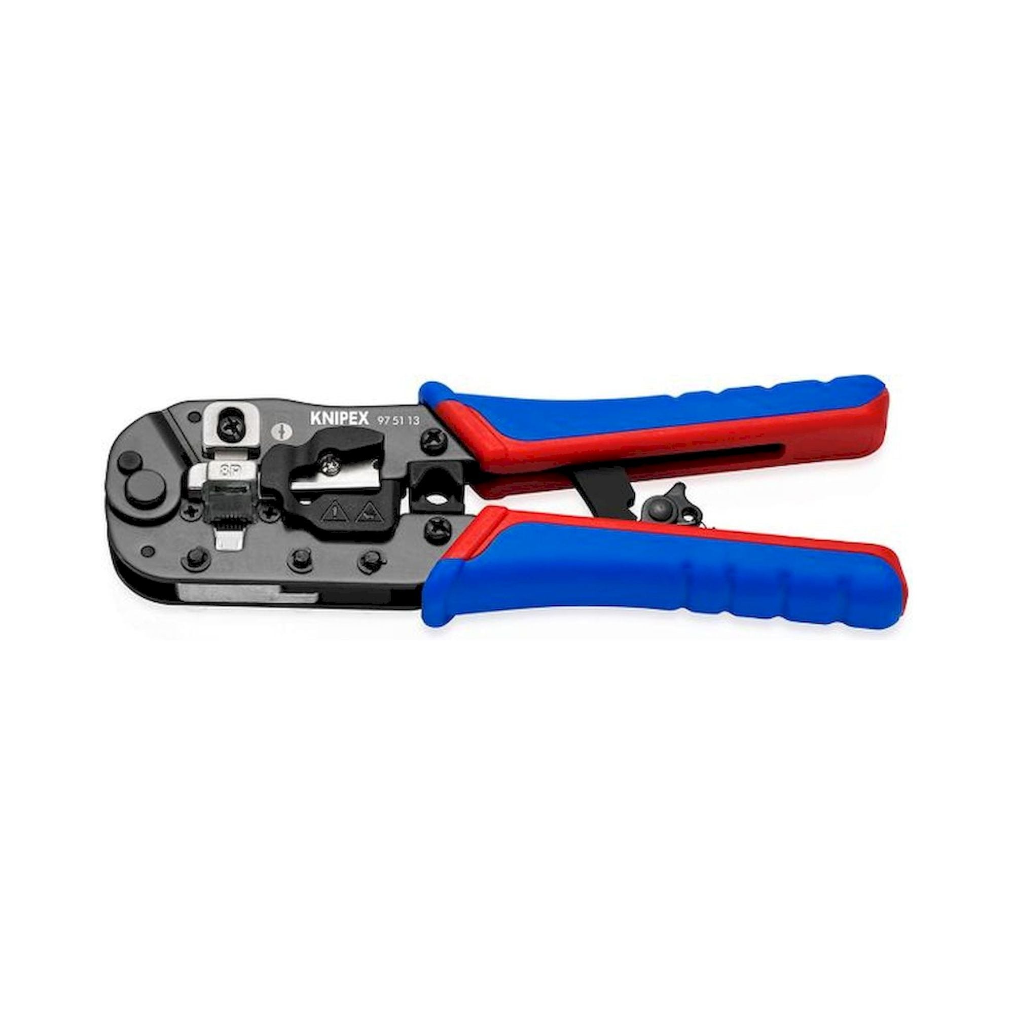 Knipex 97 51 13. Crimping pliers for Western plugs, RJ45 plugs, 8-pin
