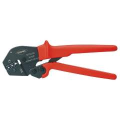 Knipex 97 52 05. Crimping pliers, also for two-hand operation, black oxide finish, for uninsulated open connectors (4.8 + 6.3 mm), 250 mm