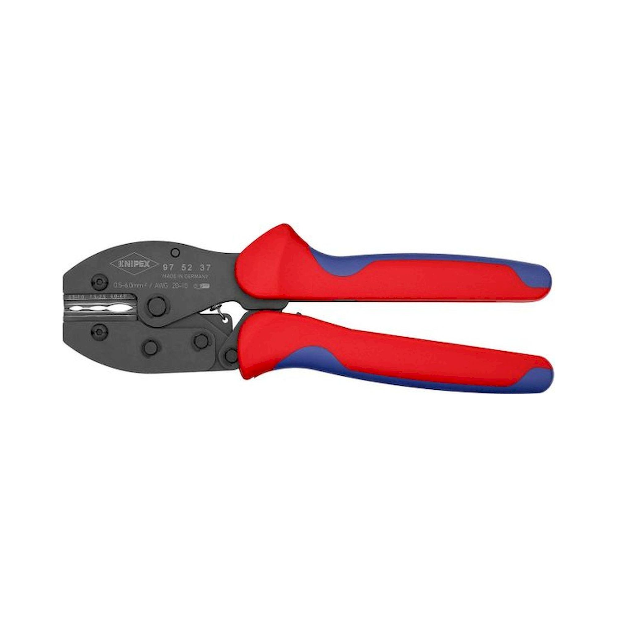 Knipex 97 52 37. PreciForce Crimpzange, brüniert, für Schrumpfschlauch-Verbinder, 220 mm
