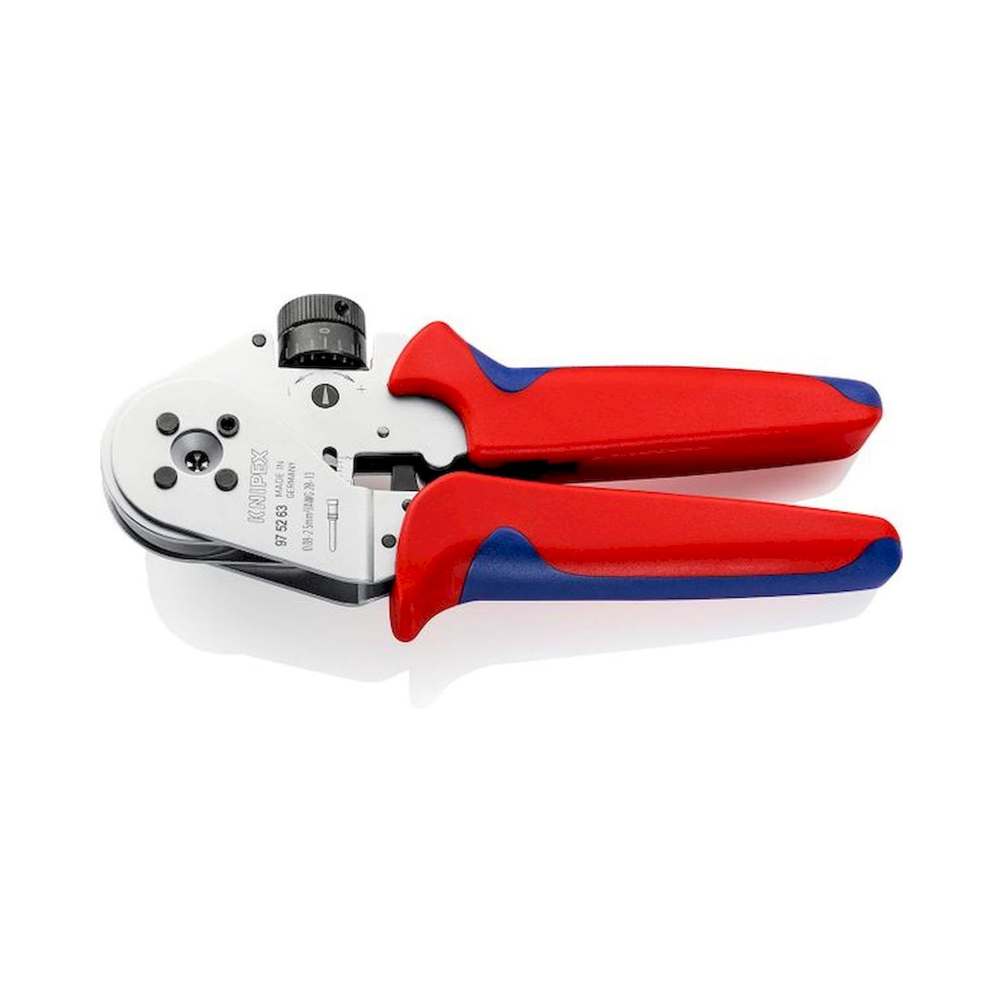 Knipex 97 52 63. Vierdornpresszange für gedrehte Kontakte, verchromt, 0,08 - 2,5 mm², 180 mm
