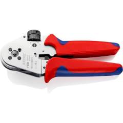 Knipex 97 52 63. Four-arbor crimping pliers for turned contacts, chrome-plated, 0.08 - 2.5 mm2, 180 mm