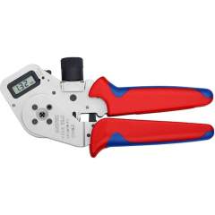 Knipex 97 52 63 DG. Four-arbor crimping pliers for turned contacts, digital, chrome-plated, 0.08 - 2.5 mm2, 195 mm