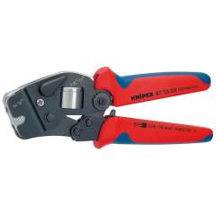 Knipex 97 53 09. Self-adjusting crimping pliers for end sleeves (ferrules) with front entry, black oxide finish, 190 mm