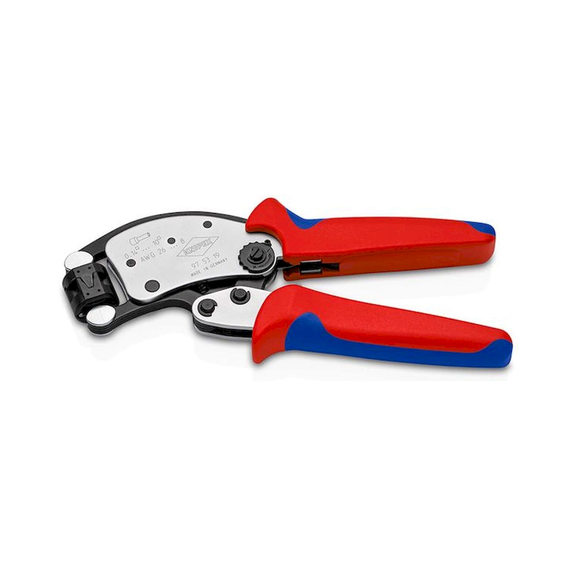 Knipex 97 53 19. Twistor T Self-adjusting crimping tool for wire  end ferrules, trapezoidal crimping, 0.14 - 10 mm2.