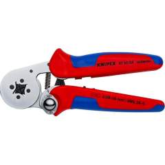 Knipex 97 55 04. Self-adjusting crimping pliers for end sleeves (ferrules) with side entry, 0.08 - 10/16 mm2, chrome-plated, 180 mm