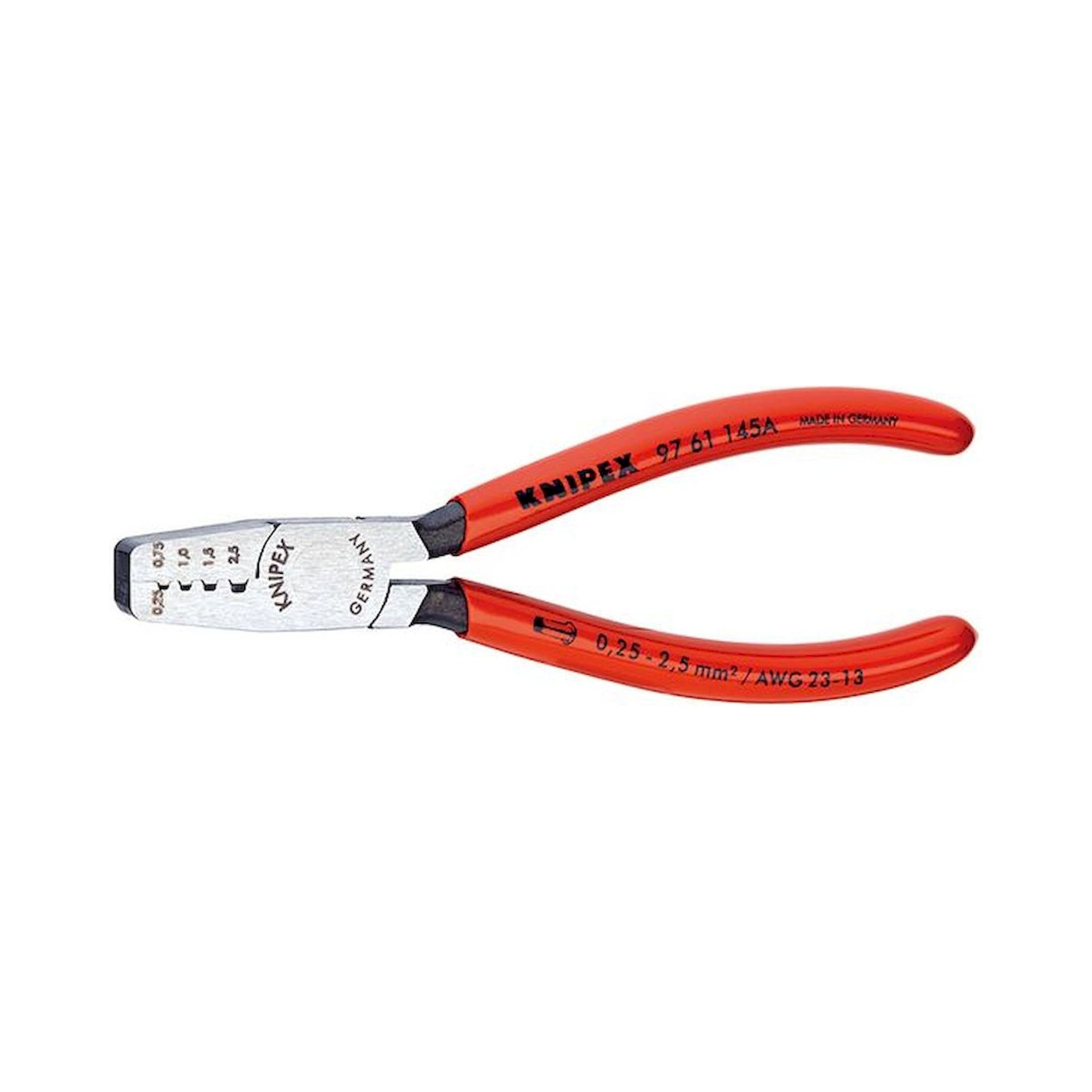 Knipex 97 61 145 A. Crimping pliers for wire  end ferrules, 0.25 - 2.5 mm2, 145 mm