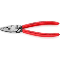 Knipex 97 71 180 SB. Crimping pliers for ferrules, plastic-coated handles, 0.25 - 16.0 mm2, 180 mm, sales packaging