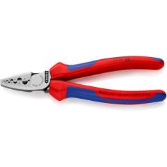 Knipex 97 72 180. Crimping pliers for wire  end ferrules, handles with multi-component sleeves, 0.25 - 16.0 mm2, 180 mm