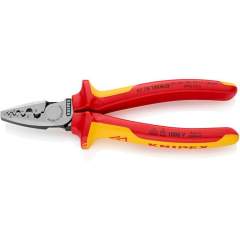 Knipex 97 78 180 SB. Crimping pliers for ferrules, insulated, VDE tested, 0.25 - 16.0 mm2, 180 mm, sales packaging