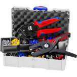 Knipex 97 90 15. Crimping set 97 90 10 for ferrules, 0.08 to 10 mm2, including crimping pliers and PreziStrip16 stripping pliers in a case