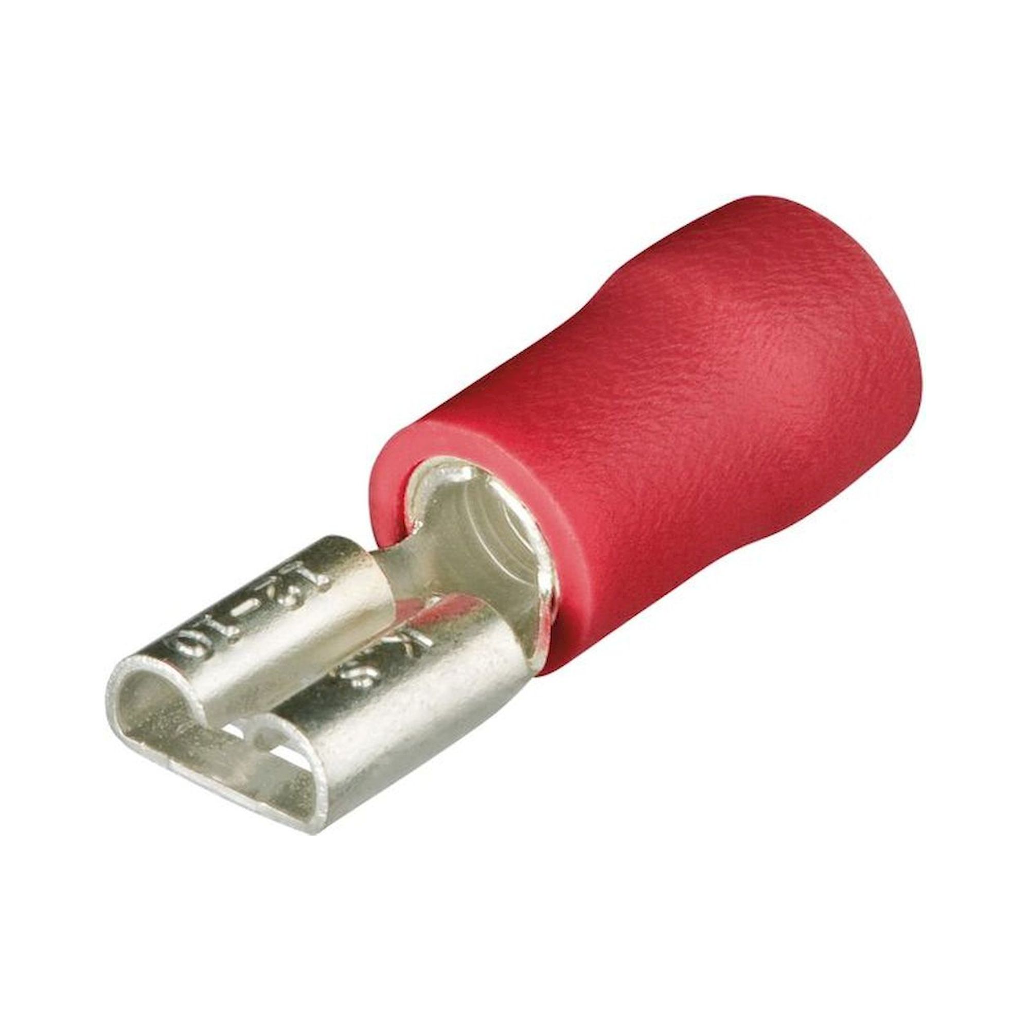 Knipex 97 99 010. Flachsteckhülsen isoliert, rot, Steckerbreite 4,8 mm, 100 Stück