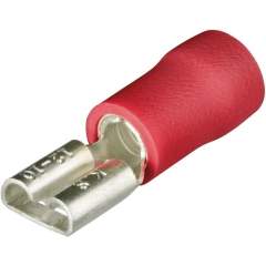 Knipex 97 99 020. Flat receptacles, insulated, red, connector width 6.3 mm, 100 pieces