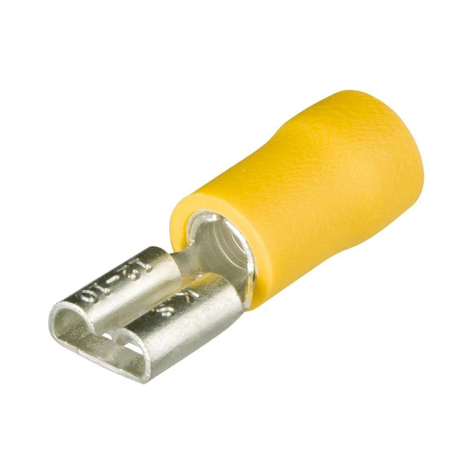 Knipex 97 99 022. Flat receptacles, insulated, yellow, connector width 6.3 mm, 100 pieces