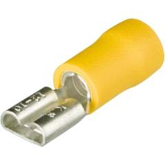 Knipex 97 99 022. Flachsteckhülsen isoliert, gelb, Steckerbreite 6,3 mm, 100 Stück