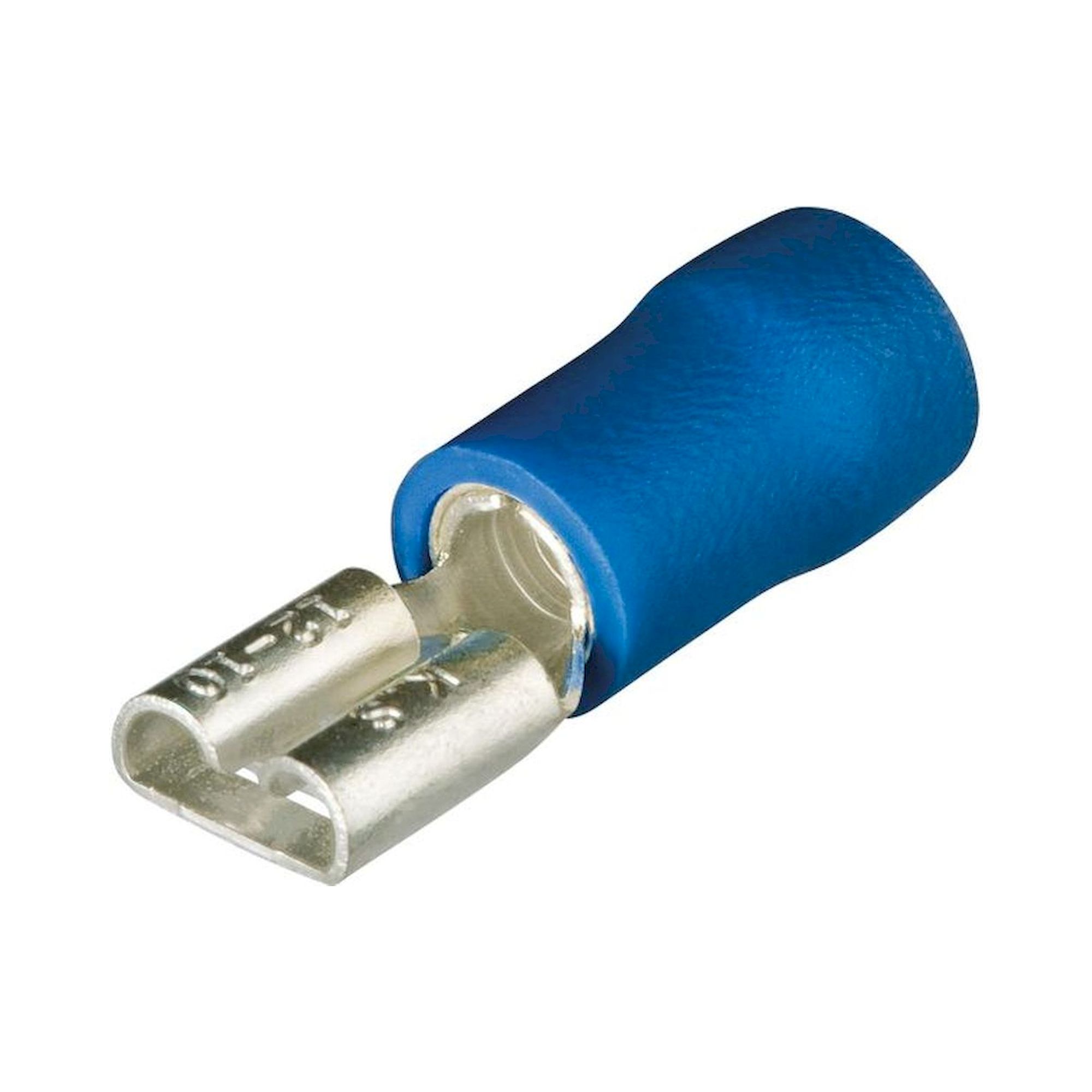 Knipex 97 99 030. Flat receptacles, insulated, blue, connector width 8 mm, 100 pieces