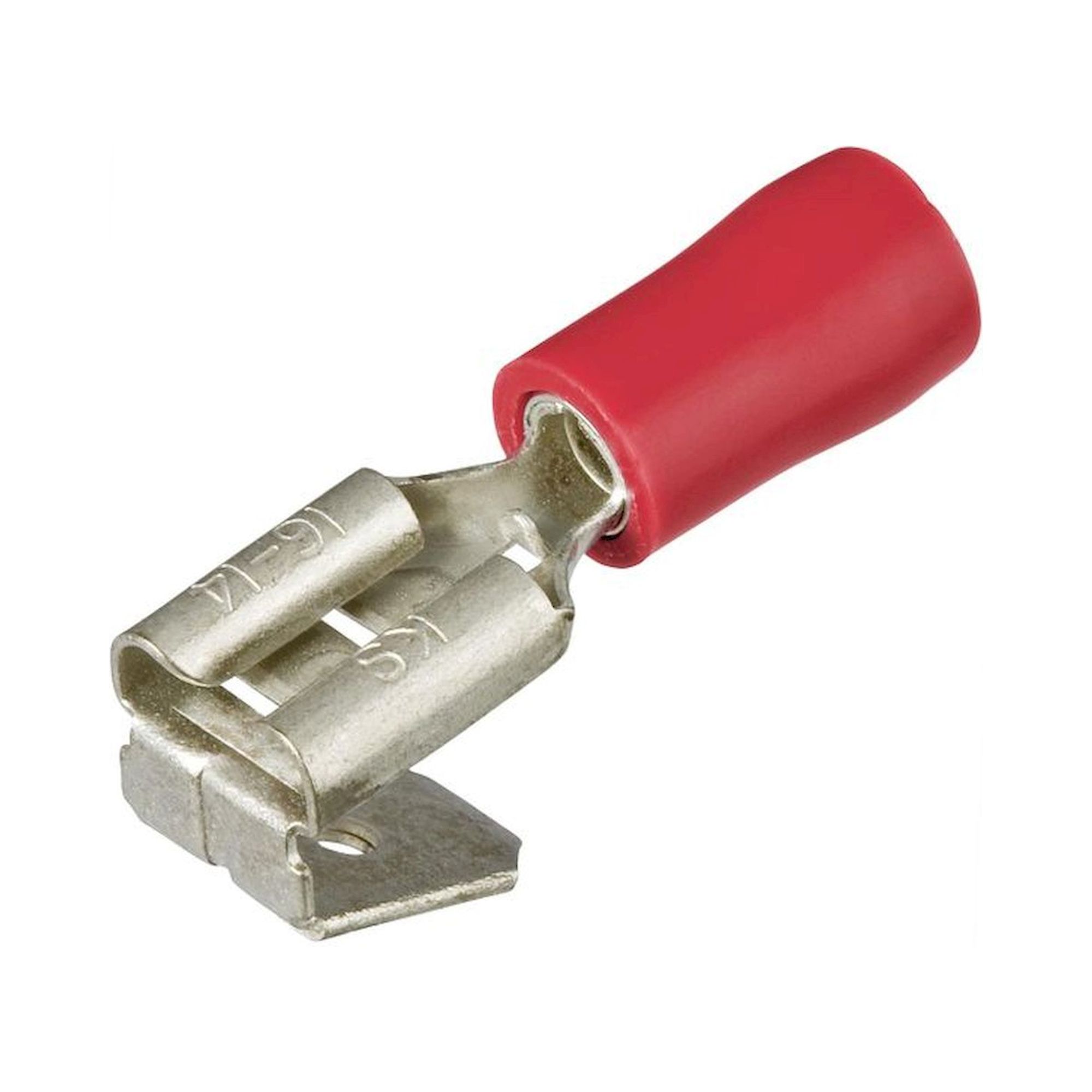 Knipex 97 99 090. Flat receptacles with branch insulated, red, connector width 6.3 mm, cable 0.5 - 1.5 mm2, 100 pieces