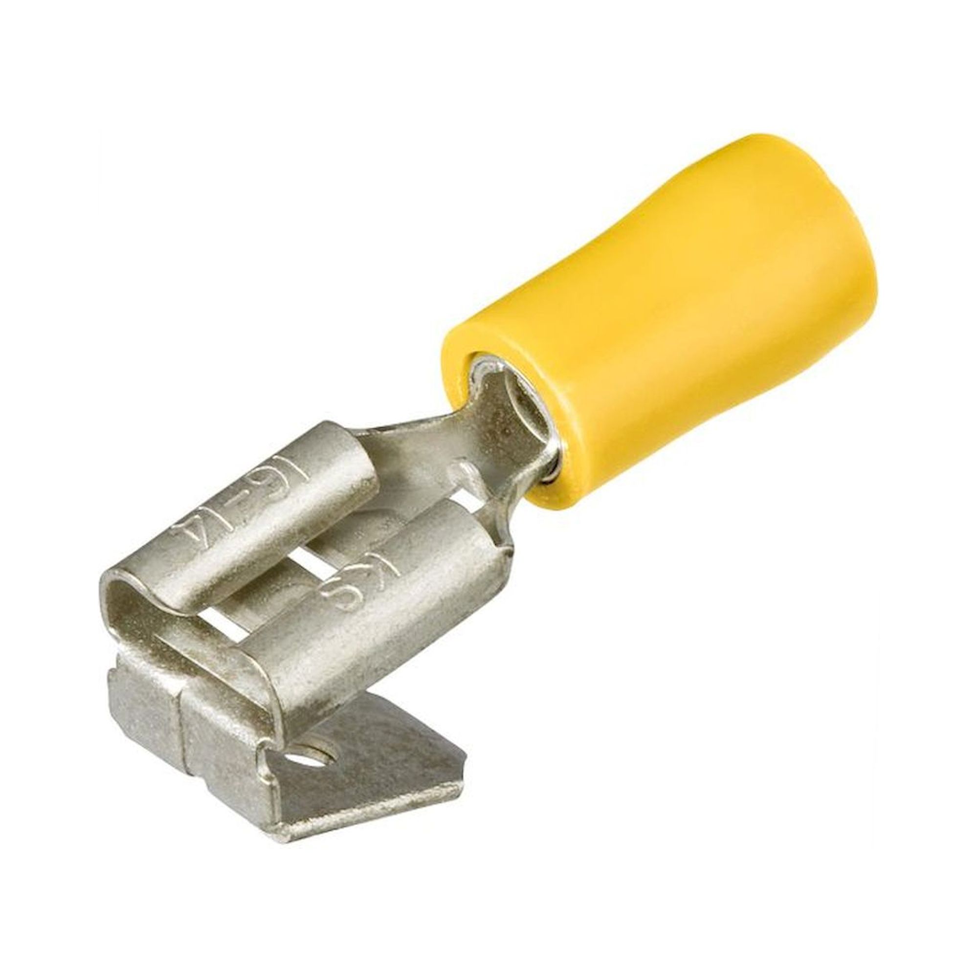 Knipex 97 99 092. Flat receptacles with branch insulated, yellow, connector width 6.3 mm, cables 4 - 6 mm2, 100 pieces