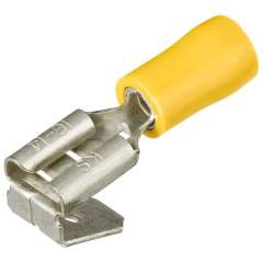 Knipex 97 99 092. Flachsteckhülsen mit Abzweig isoliert, gelb, Steckerbreite 6,3 mm, Kabel 4 - 6 mm², 100 Stück