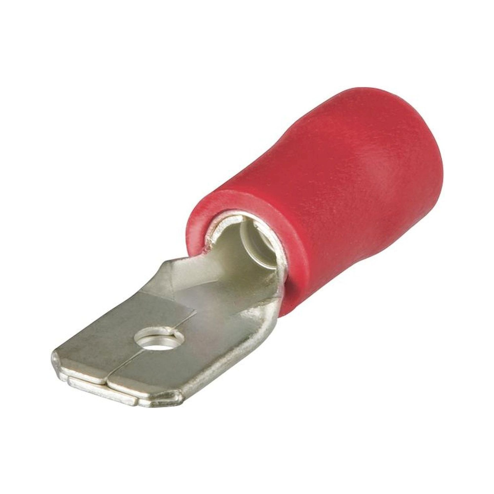 Knipex 97 99 110. Flat plug insulated, red, plug width 6.3 mm, cable 0.5 - 1 mm2, 100 pieces