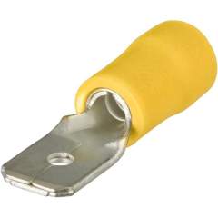 Knipex 97 99 112. Flachstecker isoliert, gelb, Steckerbreite 6,3 mm, Kabel 4 - 6 mm², 100 Stück