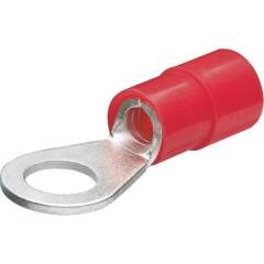 Knipex 97 99 170. Cable lugs, ring-shaped insulated, red, pure tin-plated, screw diameter 3 mm, 200 pieces