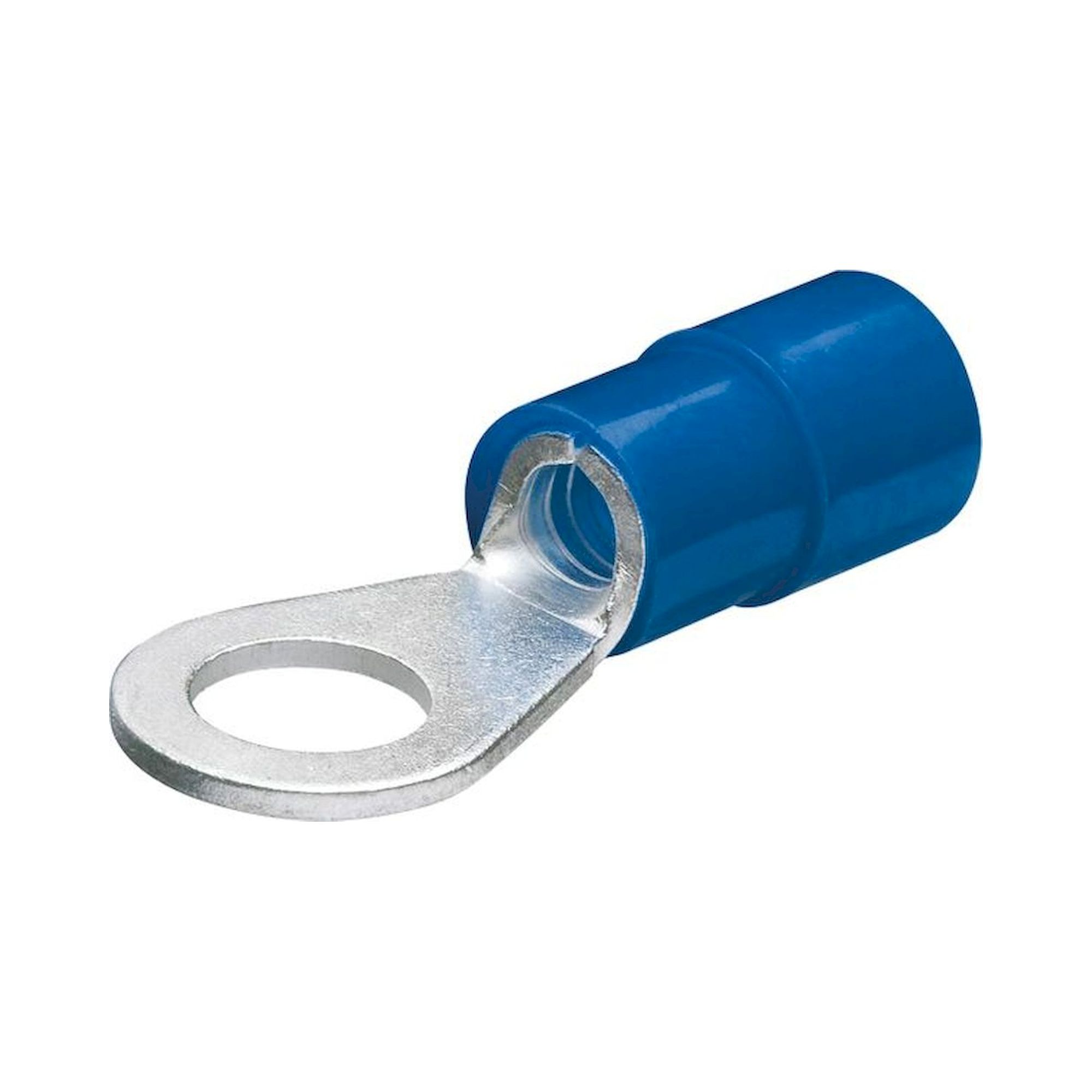 Knipex 97 99 176. Cable lugs, ring-shaped insulated, blue, pure tin-plated, screw diameter 8 mm, 100 pieces