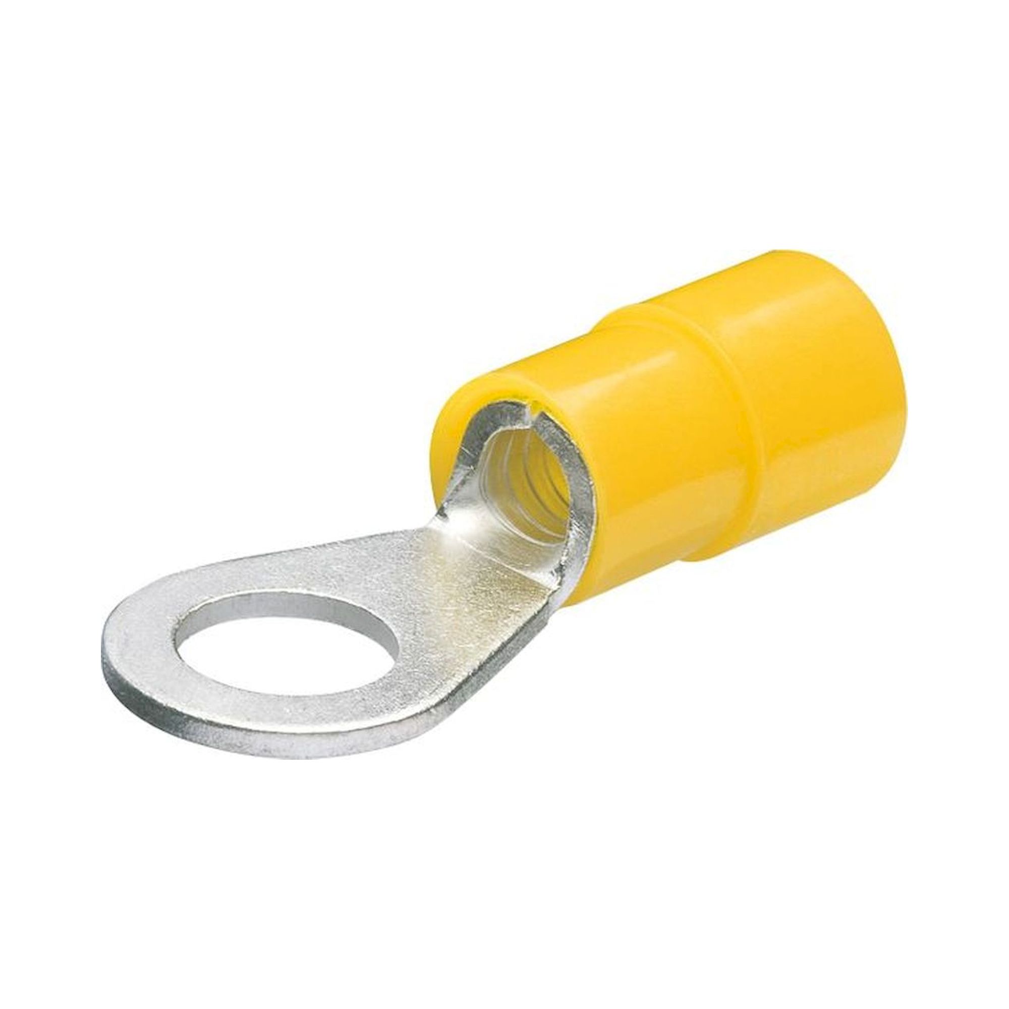 Knipex 97 99 177. Cable lugs, ring-shaped insulated, yellow, pure tin-plated, screw diameter 5 mm, 100 pieces