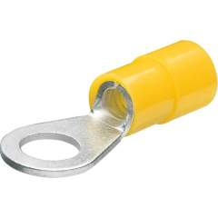 Knipex 97 99 177. Cable lugs, ring-shaped insulated, yellow, pure tin-plated, screw diameter 5 mm, 100 pieces